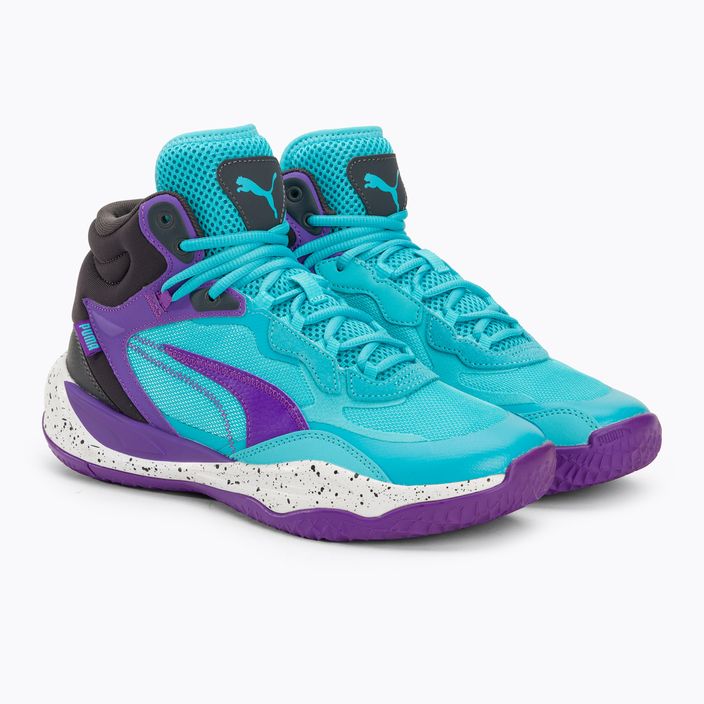 Мъжки баскетболни обувки PUMA Playmaker Pro Mid purple glimmer/bright aqua/strong grey/white 4