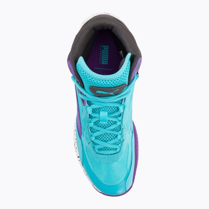 Мъжки баскетболни обувки PUMA Playmaker Pro Mid purple glimmer/bright aqua/strong grey/white 6