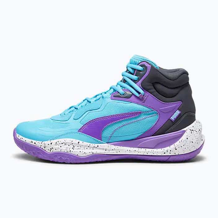 Мъжки баскетболни обувки PUMA Playmaker Pro Mid purple glimmer/bright aqua/strong grey/white 7
