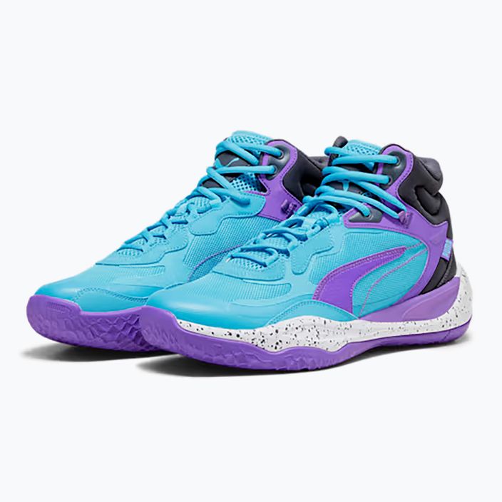 Мъжки баскетболни обувки PUMA Playmaker Pro Mid purple glimmer/bright aqua/strong grey/white 8