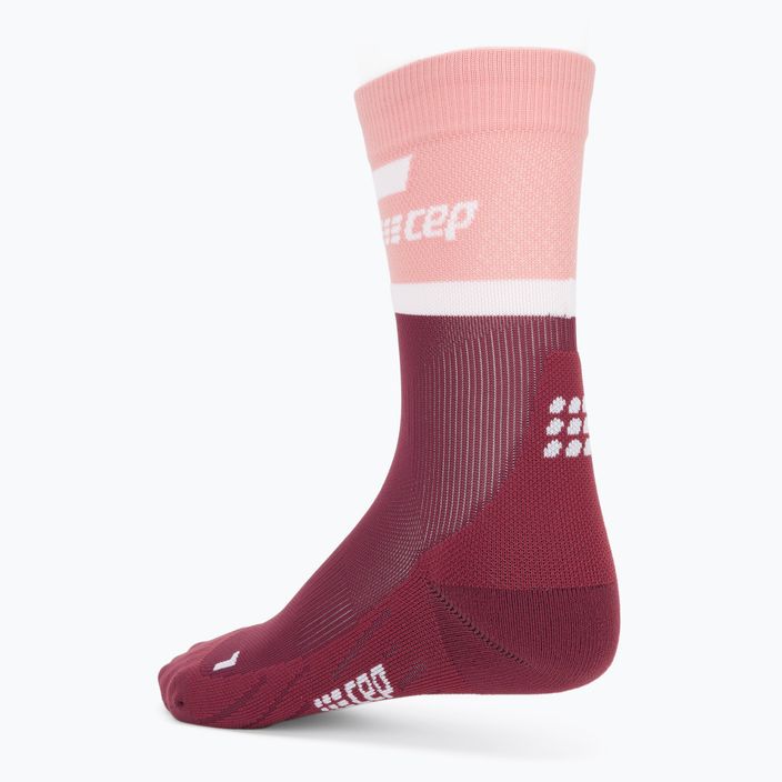 CEP Компресивни чорапи за бягане за жени 4.0 Mid Cut rose/dark red 2