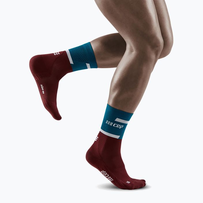 CEP Мъжки чорапи за бягане с компресия 4.0 Mid Cut бензин/тъмно червено 5