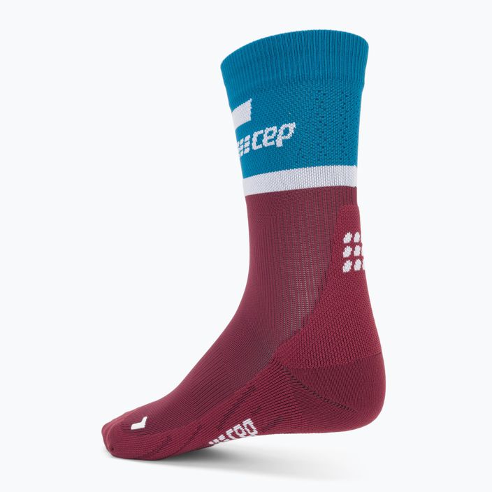 CEP Мъжки чорапи за бягане с компресия 4.0 Mid Cut бензин/тъмно червено 2