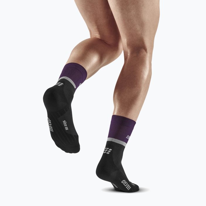 CEP Мъжки чорапи за бягане с компресия 4.0 Mid Cut виолетово/черно 6