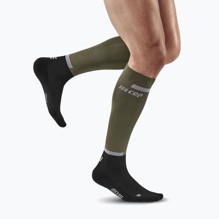 CEP Tall 4.0 маслина/черно мъжки компресиращи чорапи за бягане 5