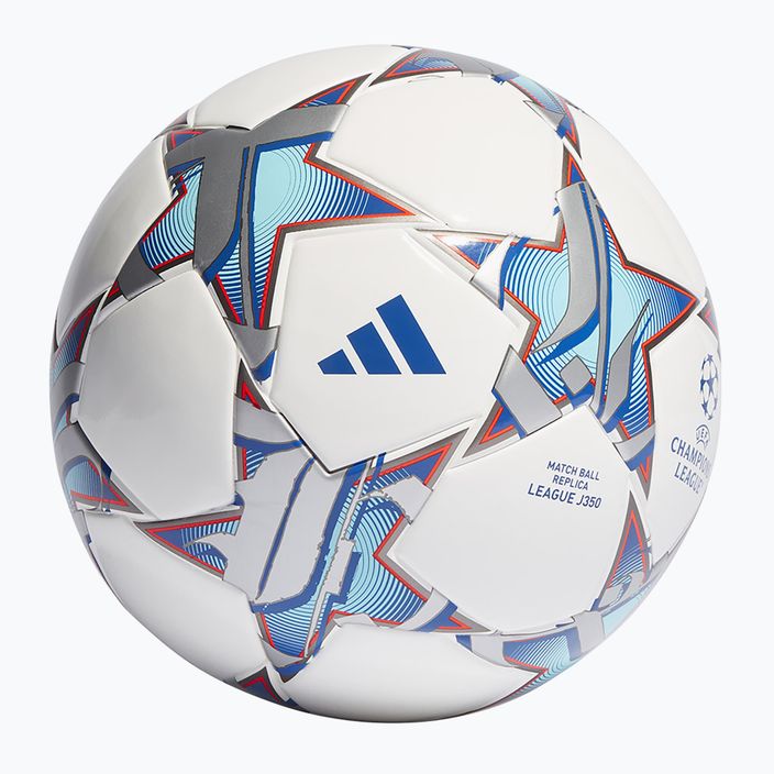 adidas UCL League 23/24 футбол бял/сребърен металик/ярко синьо/кралско синьо размер 5