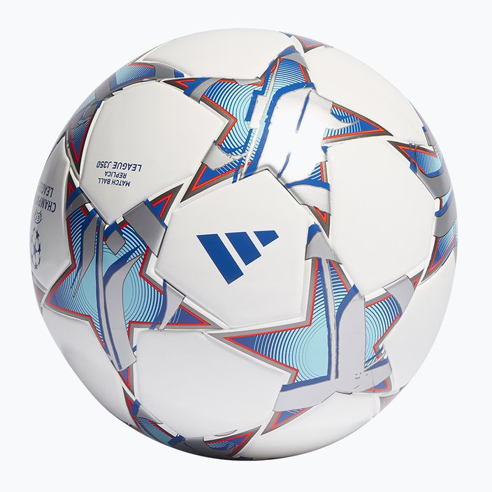 adidas UCL League 23/24 футболна топка бяло/сребрист металик/ярко синьо/кралско синьо размер 4 2