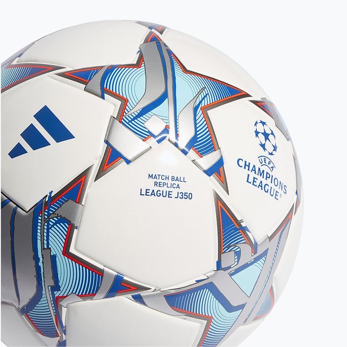adidas UCL League 23/24 футболна топка бяло/сребрист металик/ярко синьо/кралско синьо размер 4 4