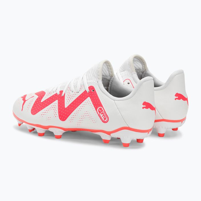 PUMA Future Play FG/AG Jr детски футболни обувки puma white/fire orchid 3