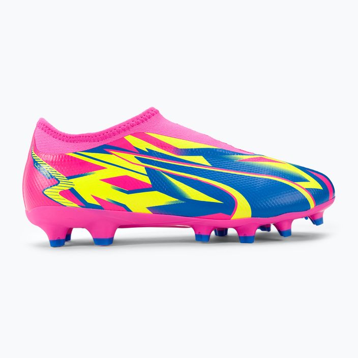 Детски футболни обувки PUMA Ultra Match Ll Energy FG/AG Jr светещо розово/ултра синьо/жълто предупреждение 2
