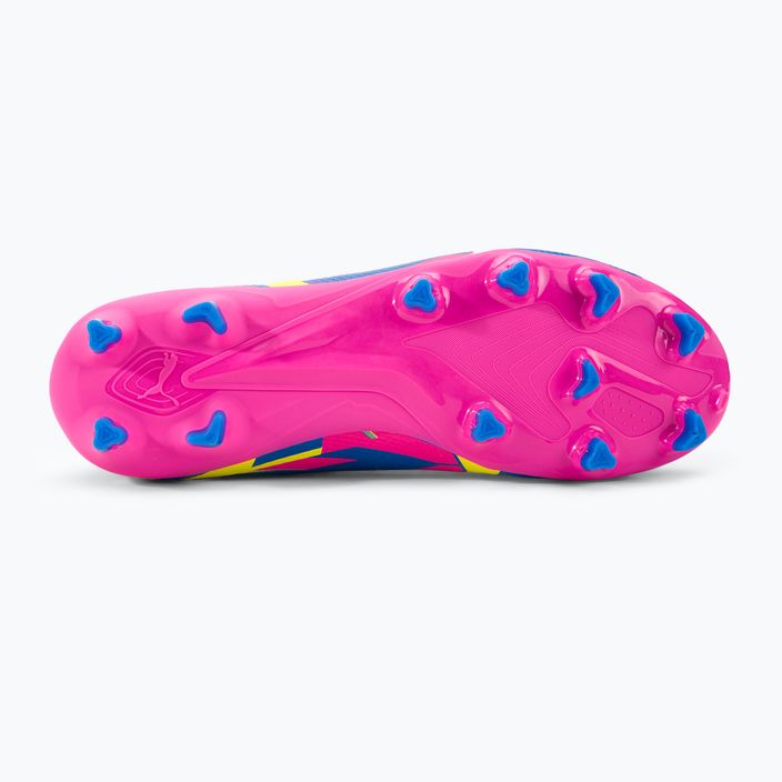 Детски футболни обувки PUMA Ultra Match Ll Energy FG/AG Jr светещо розово/ултра синьо/жълто предупреждение 5