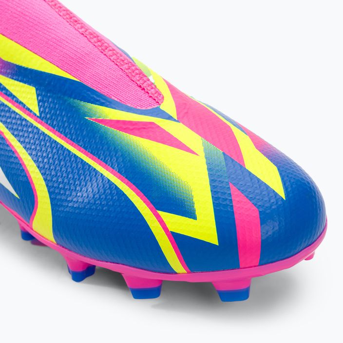 Детски футболни обувки PUMA Ultra Match Ll Energy FG/AG Jr светещо розово/ултра синьо/жълто предупреждение 7