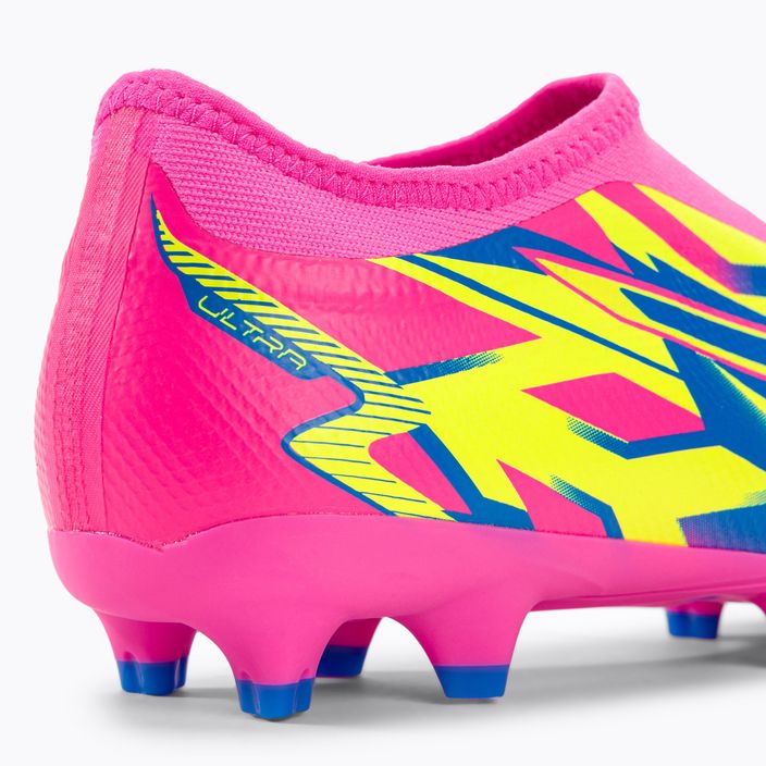 Детски футболни обувки PUMA Ultra Match Ll Energy FG/AG Jr светещо розово/ултра синьо/жълто предупреждение 9