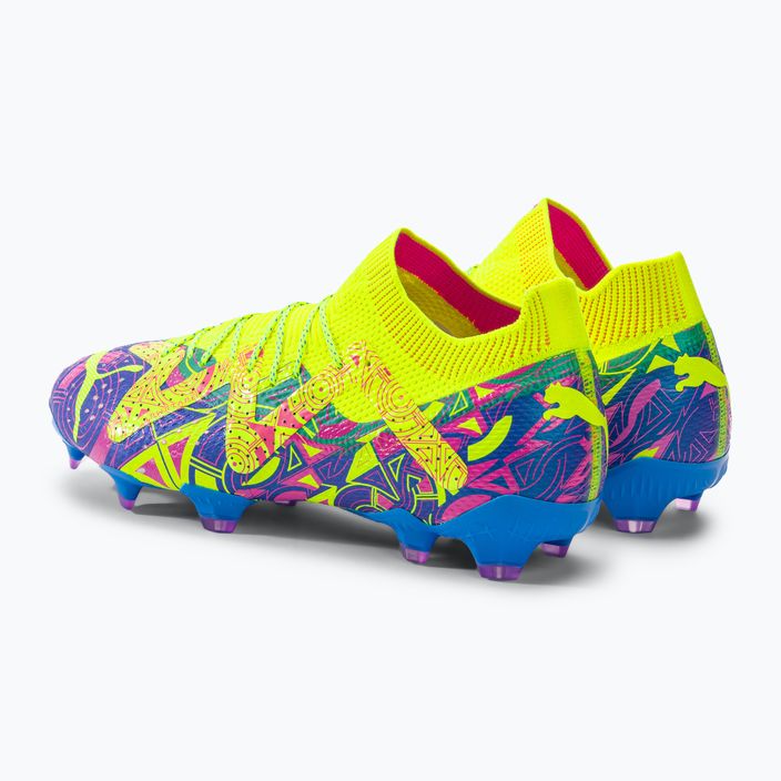 PUMA Future Ultimate Energy FG/AG мъжки футболни обувки ултра синьо/жълто алармено/светло розово 3