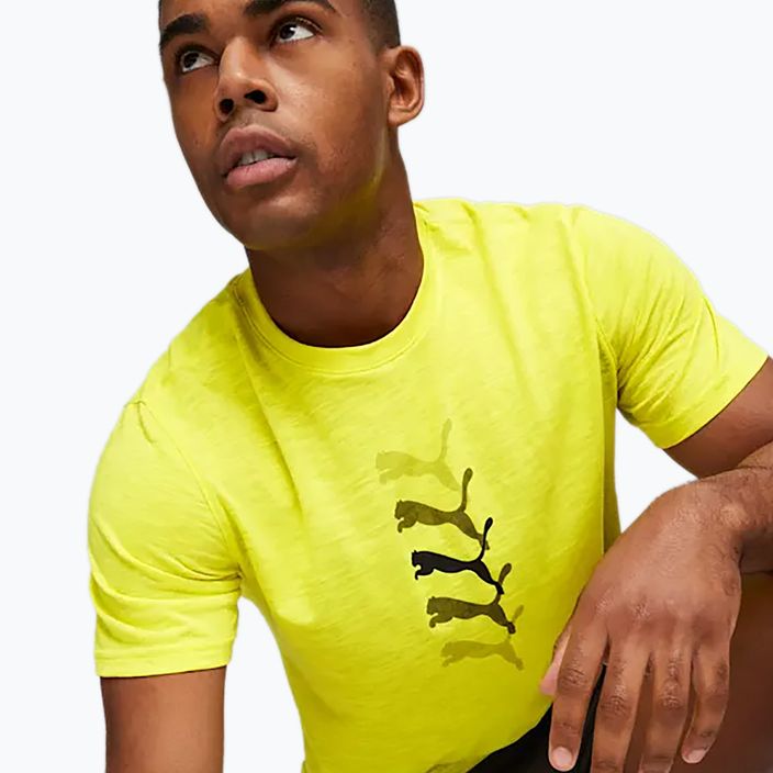 Мъжка тренировъчна тениска PUMA Graphic Tee Puma Fit yellow burst 3