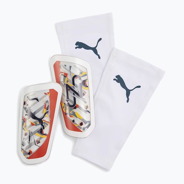 PUMA Neymar JR Ultra Flex Sleeve предпазители за пищялки puma white/hot heat/sun stream/puma black