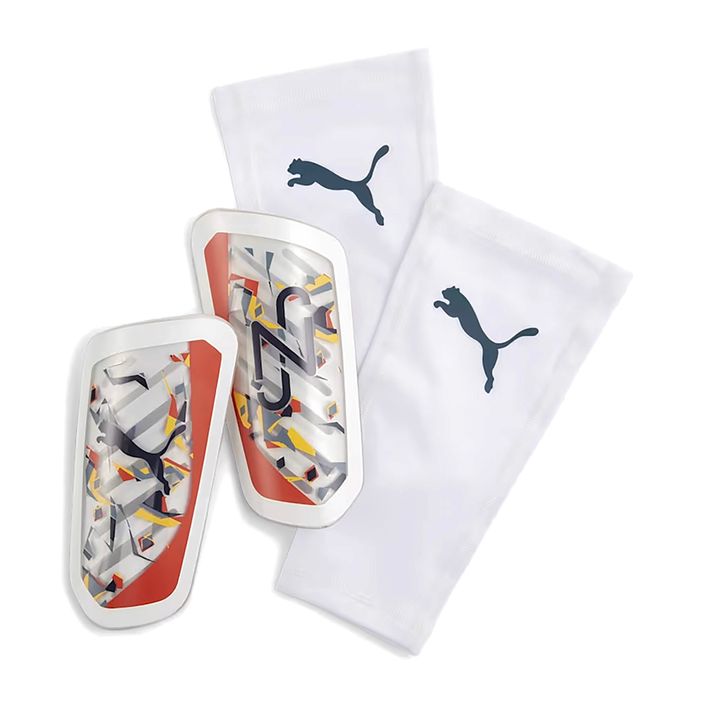 PUMA Neymar JR Ultra Flex Sleeve предпазители за пищялки puma white/hot heat/sun stream/puma black 2