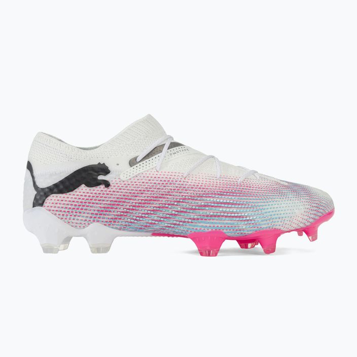 Футболни обувки PUMA Future 7 Ultimate Low FG/AG бяло/черно/отровно розово/ярко аква/сребърна мъгла 2