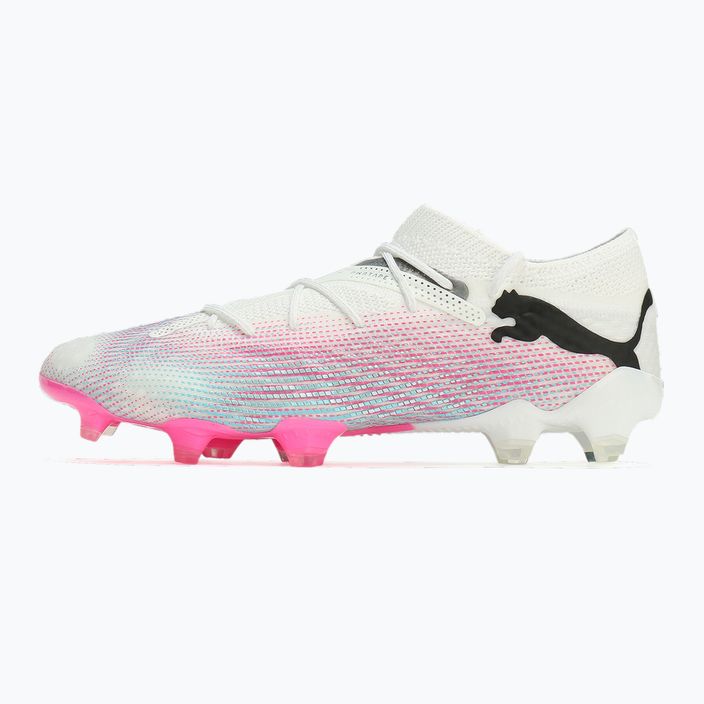 Футболни обувки PUMA Future 7 Ultimate Low FG/AG бяло/черно/отровно розово/ярко аква/сребърна мъгла 8