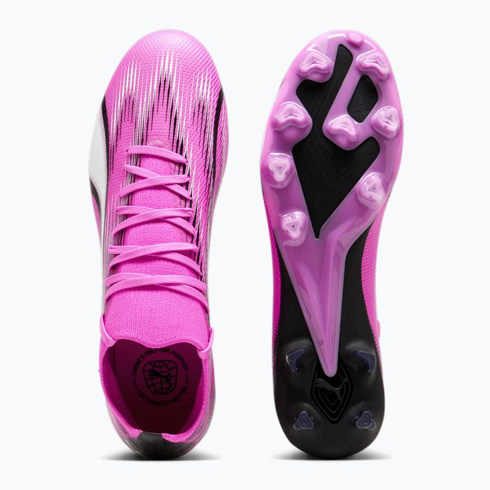 Футболни обувки PUMA Ultra Match FG/AG отровно розово/пума бяло/пума черно 11