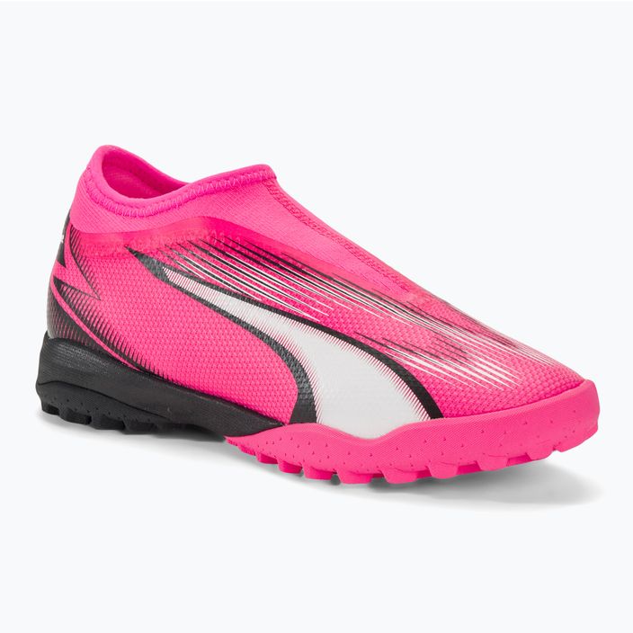 Детски футболни обувки PUMA Ultra Match LL TT + Mid Jr poison pink/puma white/puma black