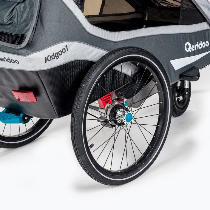 Qeridoo Kidgoo1 Sport ремарке за велосипед с една седалка сиво Q8S-20-G 5