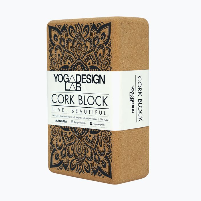Кубче за йога Yoga Design Lab Cork Yoga кафяво BL-Cork-Mandala Black 9