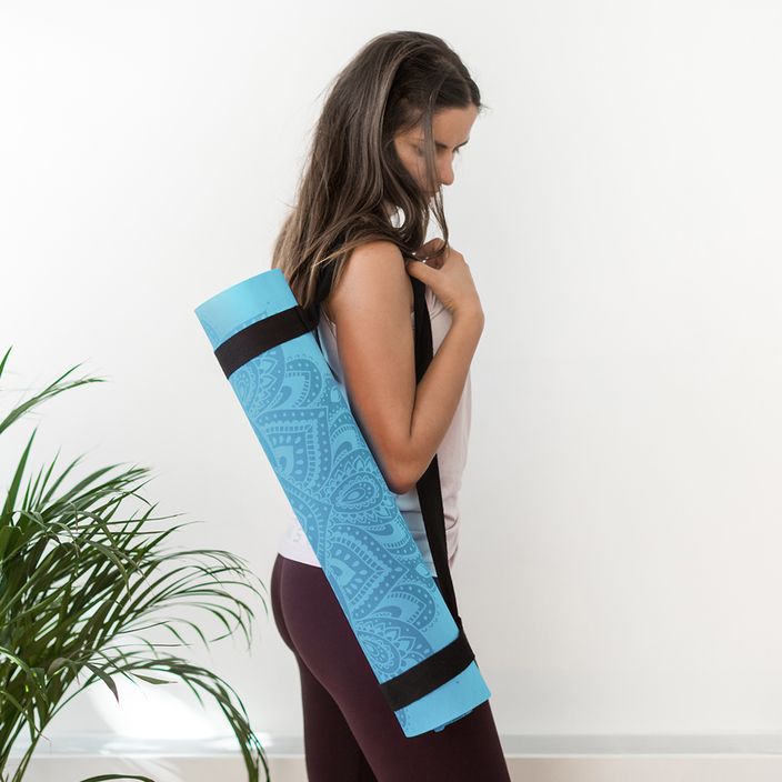 Yoga Design Lab Flow Pure 6 мм синя мандала Aqua постелка за йога 9