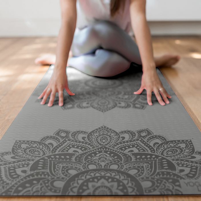 Yoga Design Lab Flow Pure 6 мм зелена Мандала Въглена постелка за йога 6