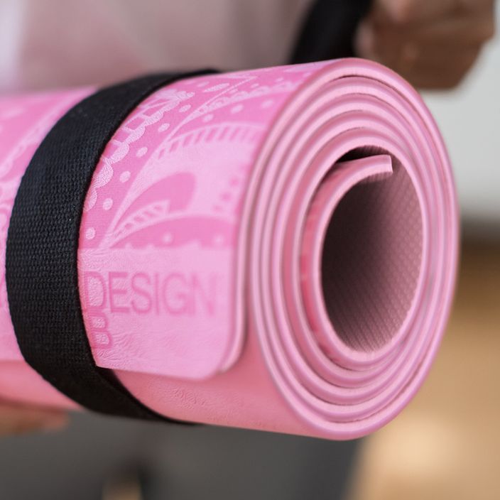 Yoga Design Lab Flow Pure 6 мм розов Мандала Роза постелка за йога 8