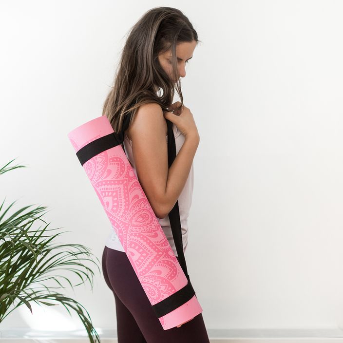 Yoga Design Lab Flow Pure 6 мм розов Мандала Роза постелка за йога 9