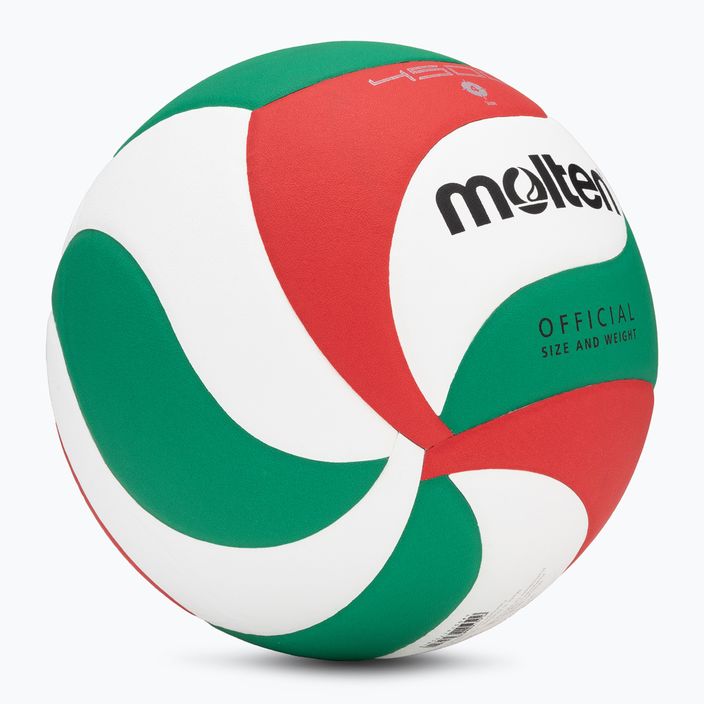 Волейболна топка Molten V4M4500-4 бяла/зелена/червена размер 4 2