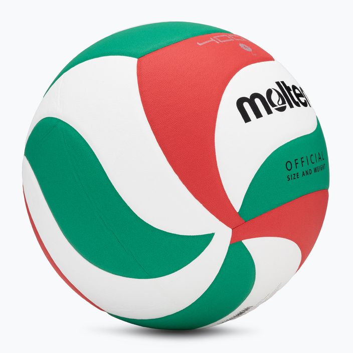 Волейболна топка Molten V4M4000-4 бяла/зелена/червена размер 4 2