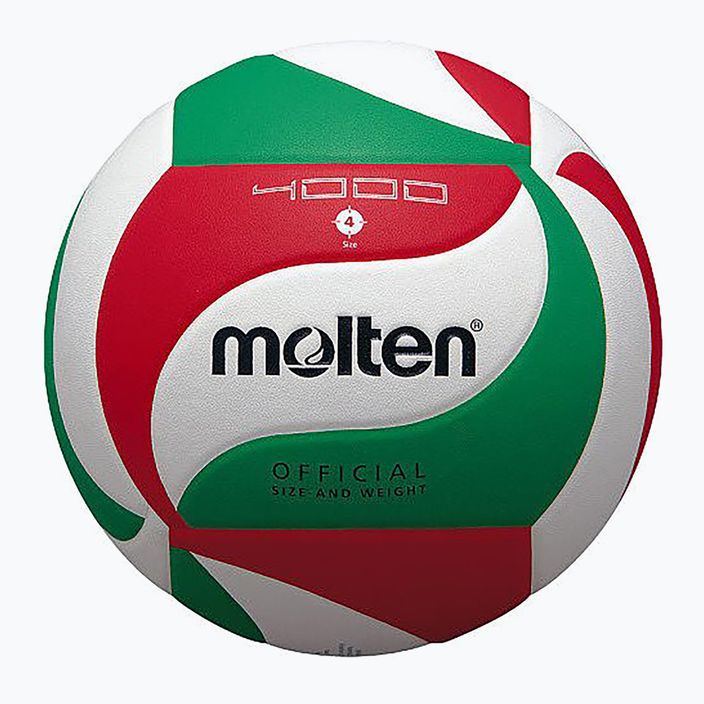 Волейболна топка Molten V4M4000-4 бяла/зелена/червена размер 4 4