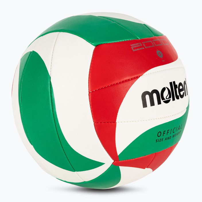 Molten волейболна топка V5M2000-5 бяло/зелено/червено размер 5 2
