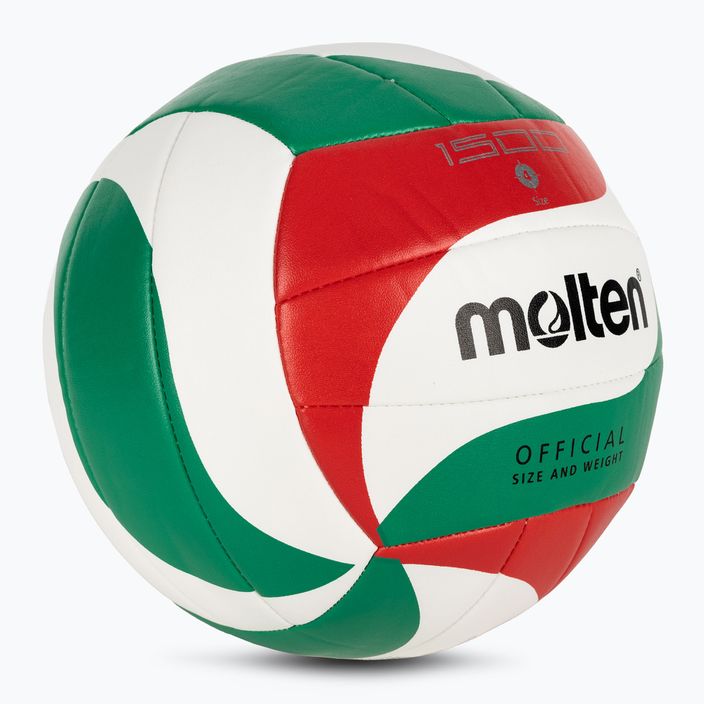 Волейболна топка Molten V4M1500 бяла/зелена/червена размер 4 2