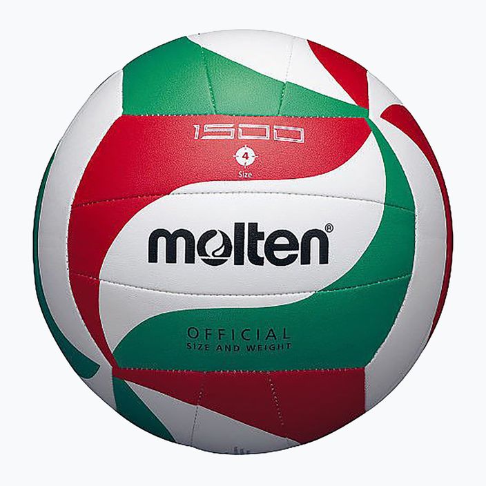 Волейболна топка Molten V4M1500 бяла/зелена/червена размер 4 4