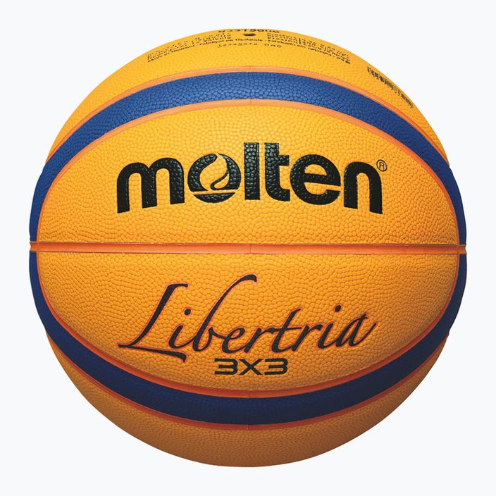 Баскетболен кош Molten B33T5000 FIBA 3x3 жълто/синьо размер 3 2