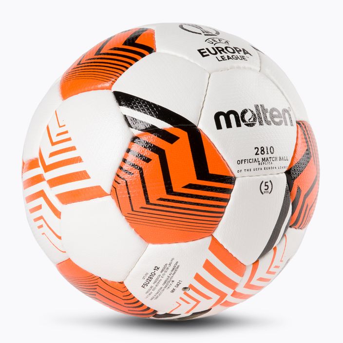 Molten Europa League 2021/22 футболна топка в бяло и оранжево F5U2810-12 2
