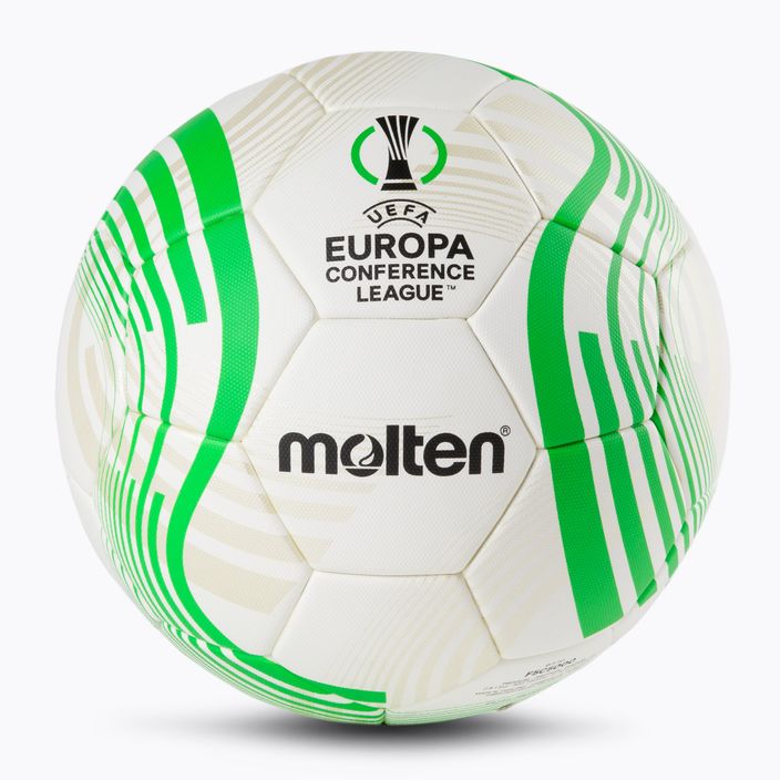 Molten официална футболна топка UEFA Conference League 2021/22 бяло и зелено F5C5000