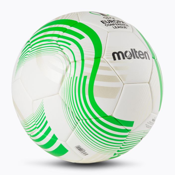 Molten официална футболна топка UEFA Conference League 2021/22 бяло и зелено F5C5000 2