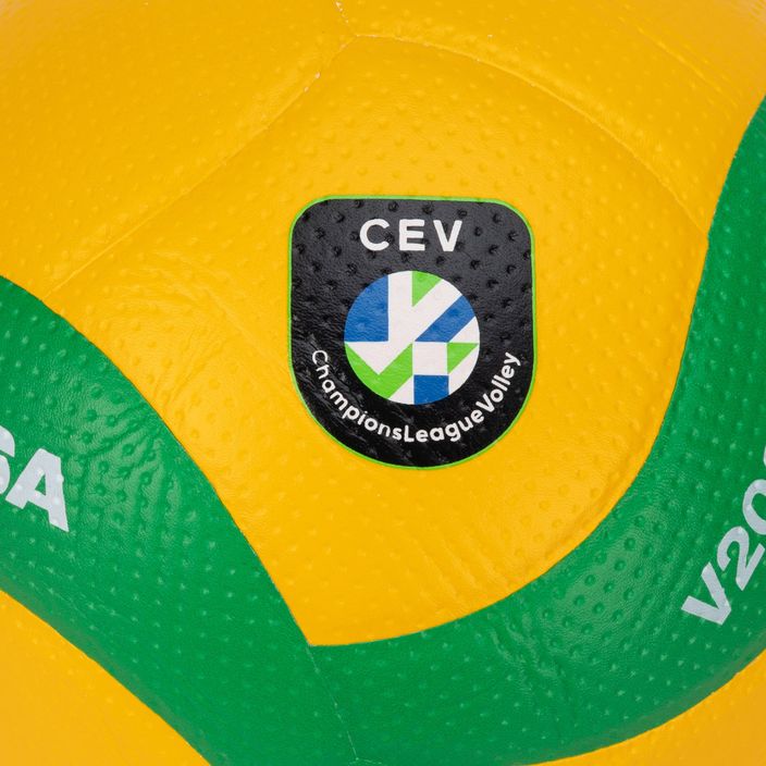 Волейболна топка Mikasa CEV жълто-зелена V200W 3