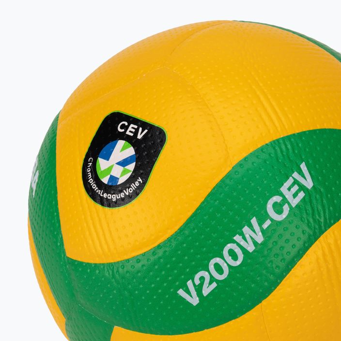 Волейболна топка Mikasa CEV жълто-зелена V200W 5