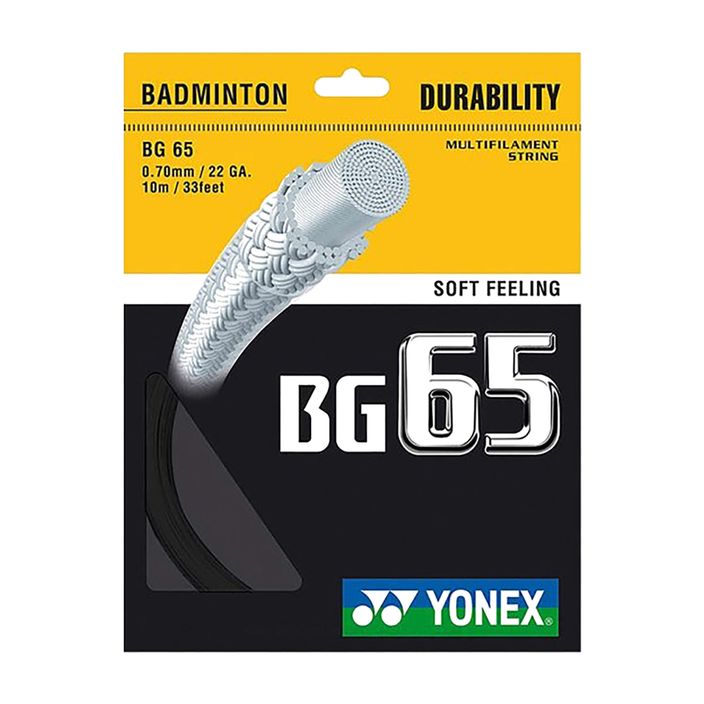 Струна за бадминтон YONEX BG 65 Комплект 10 м черна 2