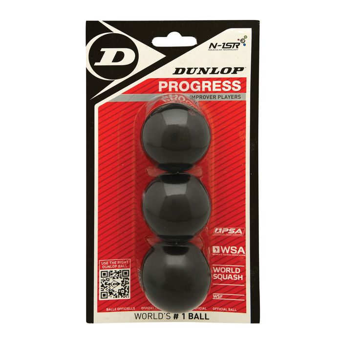 Dunlop Progress топки за скуош с червена точка 3 бр. 2