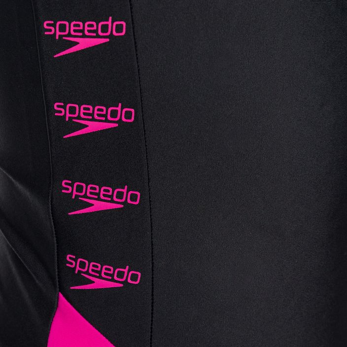 Speedo Boom Logo Splice Muscleback B344 Детски едноцветен бански костюм Black 12859B344 3