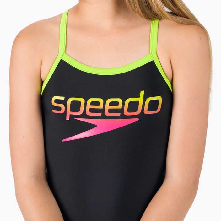 Speedo Boom Logo Thinstrap Muscleback детски бански от една част черен 68-09533G717 4