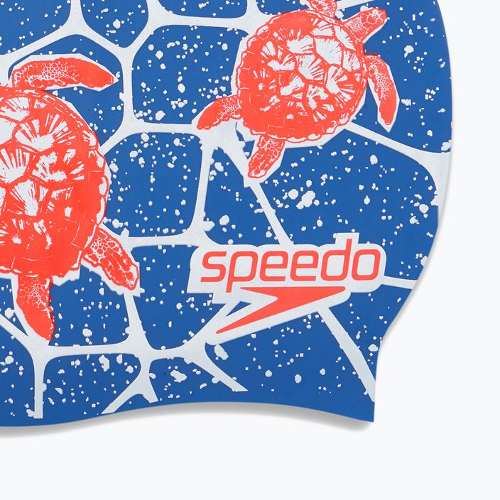 Детска шапка за плуване Speedo Slogan Print синя 68-08386 4