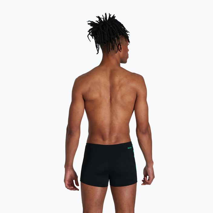Speedo Boom Logo Splice мъжки къси панталони за плуване в черно и зелено 3