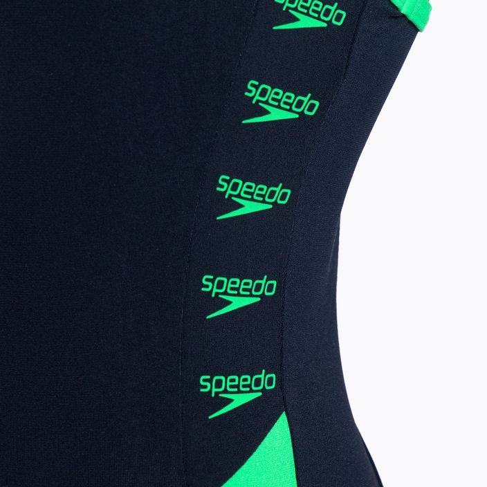Speedo Boom Logo Splice Muscleback дамски бански костюм от една част тъмносиньо-зелено 68-12900 4